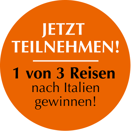 Jetzt teilnehmen – 1 von 3 Reisen nach Italien gewinnen